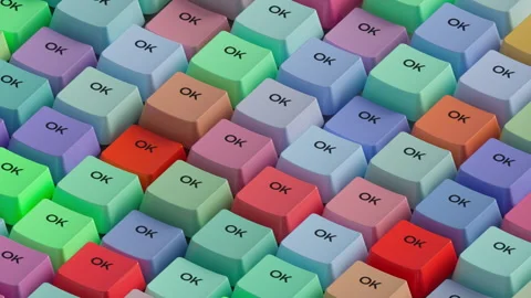 The keyboard animation is triggered randomly Stock Footage 263125257