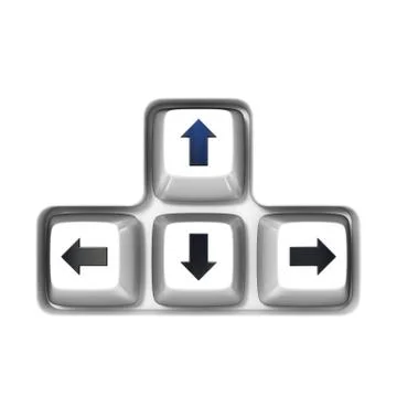 Keyboard arrow cursor keys buttons 3D Stock Illustration