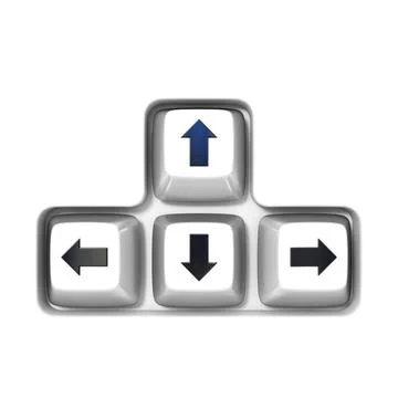 Keyboard arrow cursor keys buttons 3D Keyboard arrow cursor keys buttons 3... Stock Photos