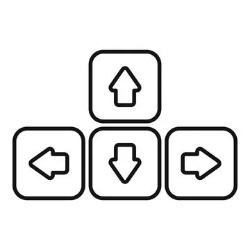 Keyboard arrow keys showing up down left and right directions Stock Illustration
