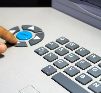 Keyboard of an automatic teller machine Foto stock