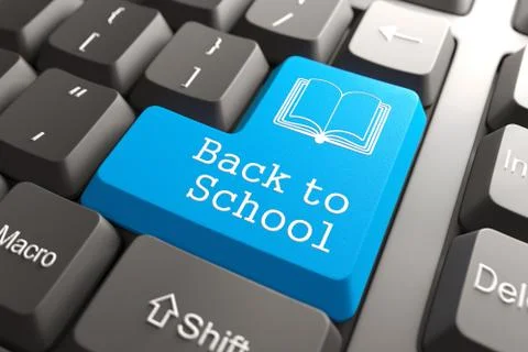 Keyboard with "Back to School" Button. Stock Illustration
