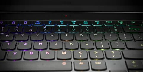 A keyboard with backlit keys Stock Photos