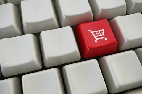 Keyboard with "basket" button Stock Illustration