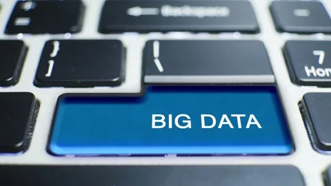 Keyboard Big Data Button Pressed by hand finger Stock Footage 246649671