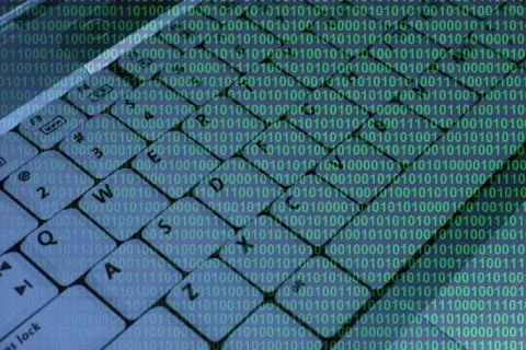 Keyboard with binary code 库存插图