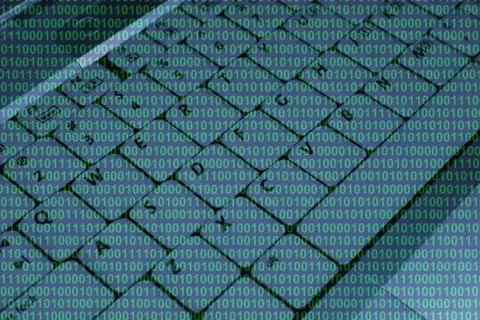 Keyboard with binary code Stock Illustration