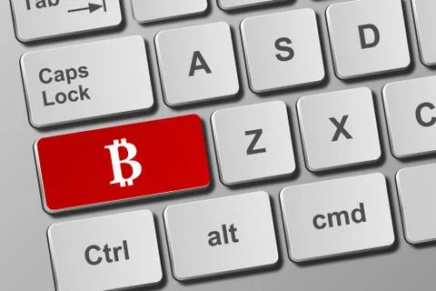 Keyboard with bitcoin button Stock Illustration