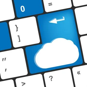 Keyboard with blank empty enter button with cloud Stock Illustration