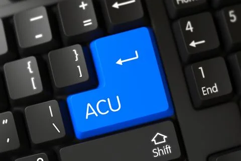 Keyboard with Blue Button - Acu. 3D Stock Illustration