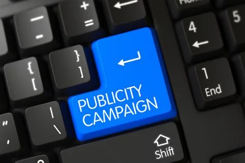 Keyboard with Blue Button - Publicity Campaign Stock Illustration