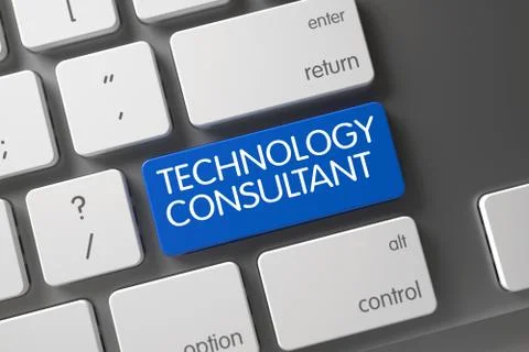 Keyboard with Blue Button - Technology Consultant Stockillustratie