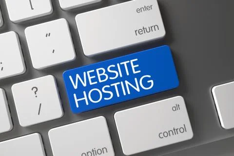 Keyboard with Blue Key - Website Hosting Stock Illustration