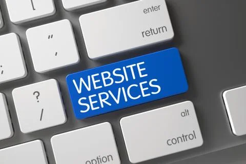 Keyboard with Blue Keypad - Website Services 스톡 일러스트