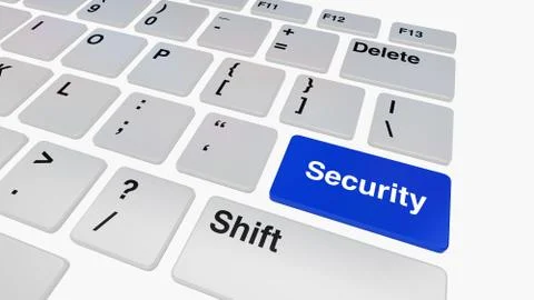 Keyboard with blue security enter key Illustrazione stock