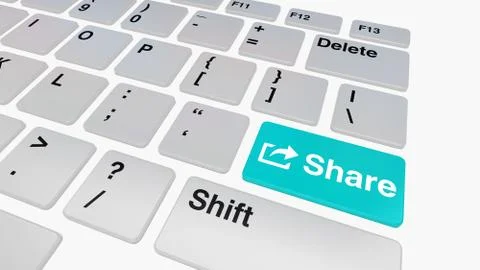 Keyboard with blue share key Stock-Illustration