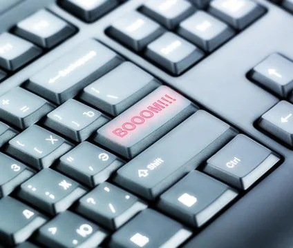 Keyboard with boom button Stock Photos