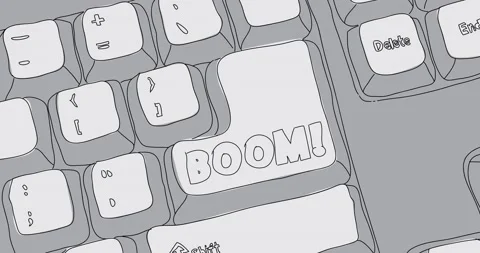 Keyboard with Boom word on key Stock Footage 201172958