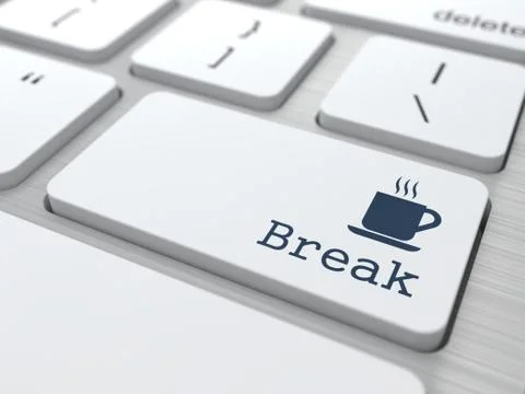 Keyboard with Break Button. 库存插图