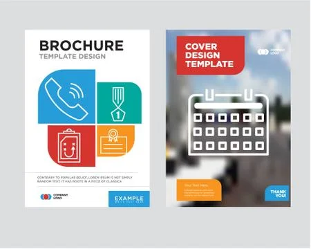 Keyboard brochure flyer design template Stock Illustration