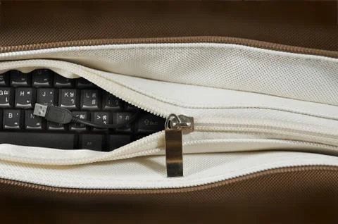 Keyboard in a brown bag Stock Illustration
