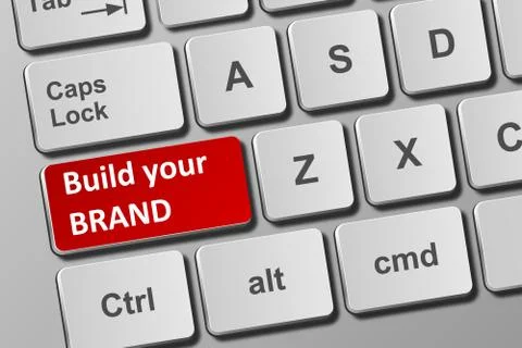 Keyboard with build your brand button Stock Illustration