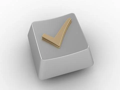 Keyboard button with check mark sign Stock Illustration