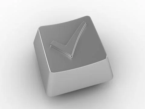 Keyboard button with check mark sign Stock Illustration