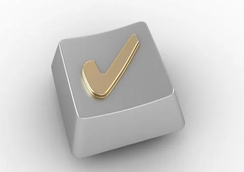 Keyboard button with check mark sign Stock Illustration