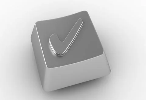 Keyboard button with check mark sign Stock Illustration