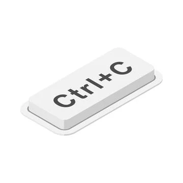 Keyboard button Ctrl+C symbolizing copy command. Ideal for computer graphic.. Illustrazione stock