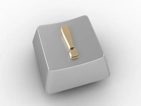 Keyboard Button with exclamation mark Stock Illustration