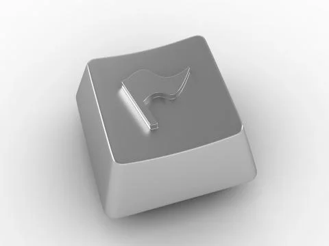 Keyboard Button with flag sign Stock Illustration