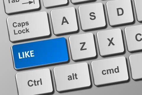 Keyboard with like button Stock Illustration
