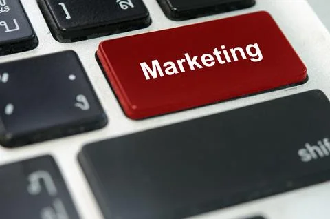 Keyboard button marketing Stock Photos