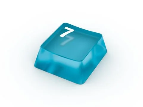 Keyboard button with number SEVEN Stock Illustration