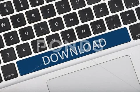 Keyboard button written word download Stock Photos