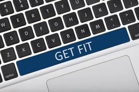 Keyboard  button written word get fit Foto stock