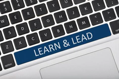 Keyboard  button written word learn &amp; lead Stock Photos