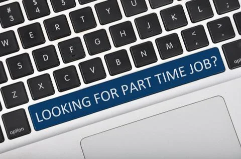 Keyboard  button written word looking for part time job Foto stock