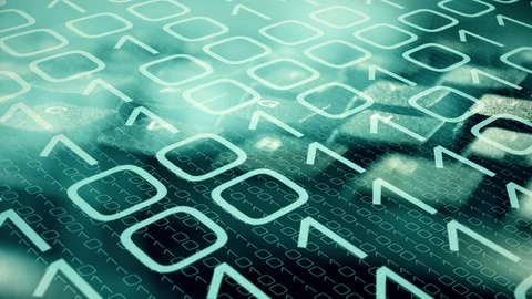 Keyboard buttons with binary code cyber data numbers Video stock 118140666