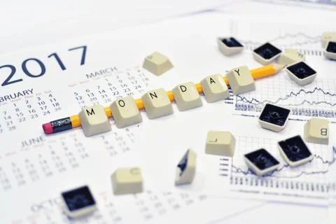Keyboard buttons with pencil. Stock Photos