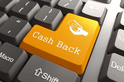 Keyboard with Cash Back Button. Stock Illustration