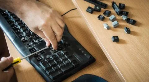 Keyboard Cleaning Stock Photos