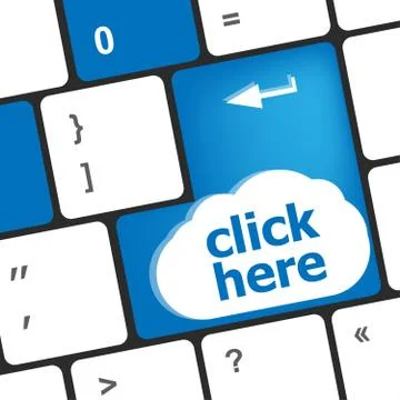 Keyboard with click here button, internet concept Stock Illustration