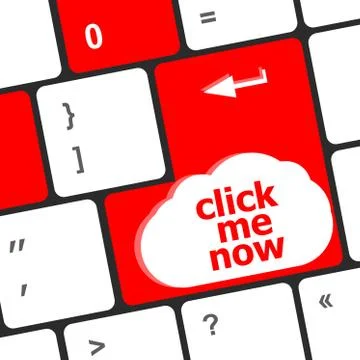 Keyboard with click me now button, internet concept Stock Illustration
