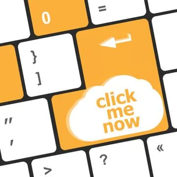 Keyboard with click me now button, internet concept Stock Illustration