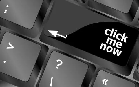 Keyboard with click me now button, internet concept Stock Illustration