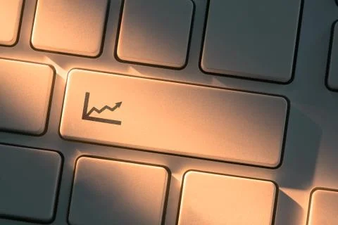 Keyboard with close up on arrow button Stock Photos