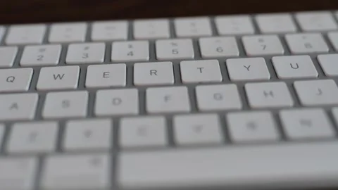 Keyboard close up showing all the keys. Shallow focus on a few buttons Stock Footage 276826768